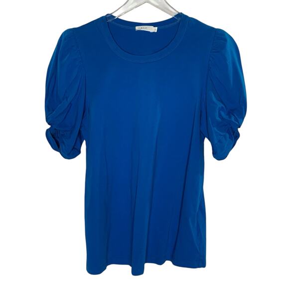 A.L.C. L Womens Kati Puff Sleeve Tee Bluebell Short Sleeve Cotton - Picture 1 of 9